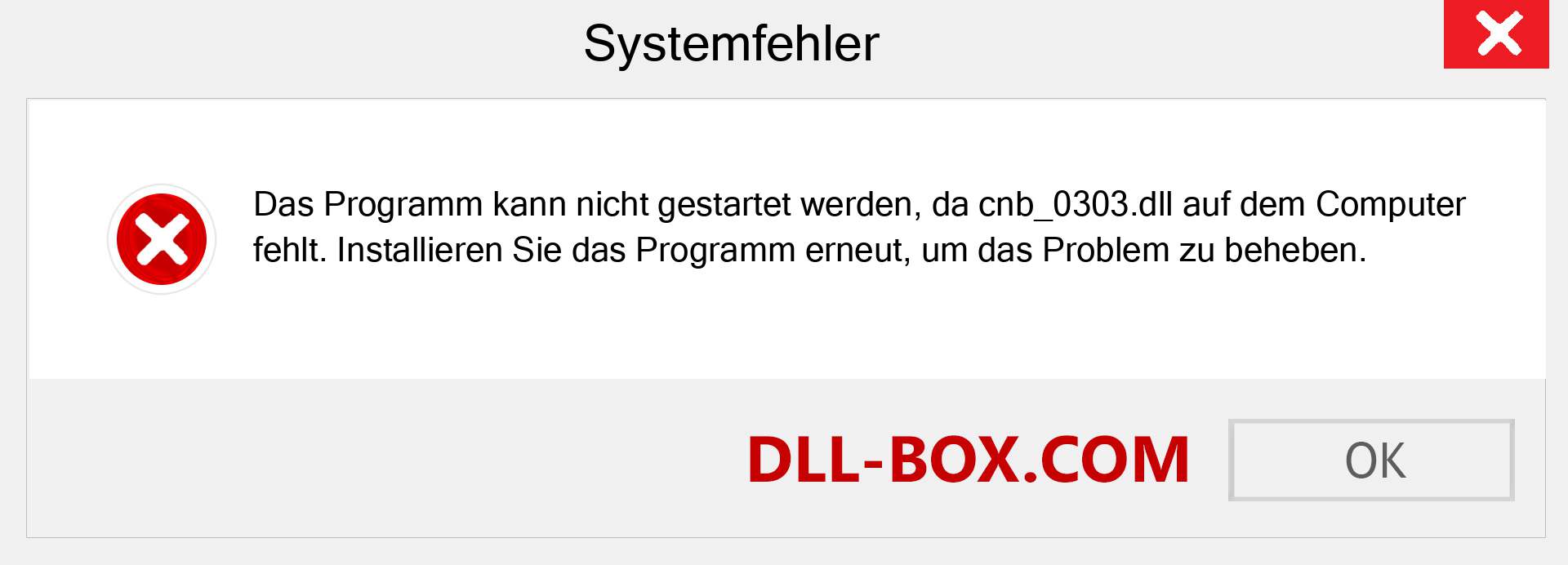 cnb_0303.dll-Datei fehlt?. Download für Windows 7, 8, 10 - Fix cnb_0303 dll Missing Error unter Windows, Fotos, Bildern